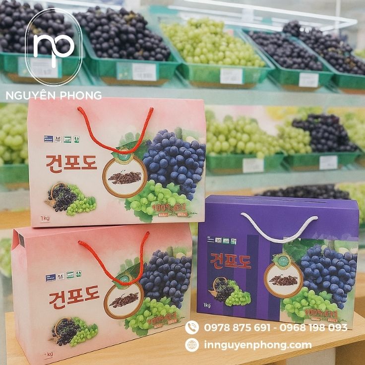 Mẫu túi giấy đựng nho khô lớn 